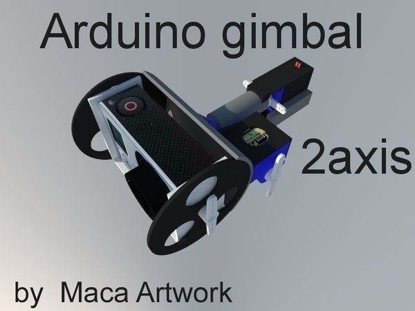 Gimbal for sjcam (gopro),2axis . powered 2servos and arduino+mpu