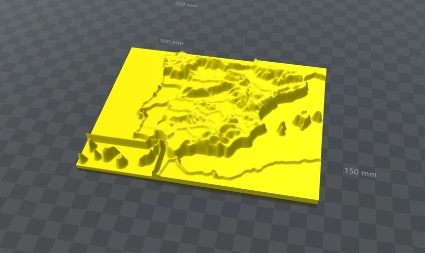 Mountain range in relief Spain 3D Print 166652