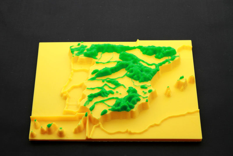 map 3d mountain ranges, spain