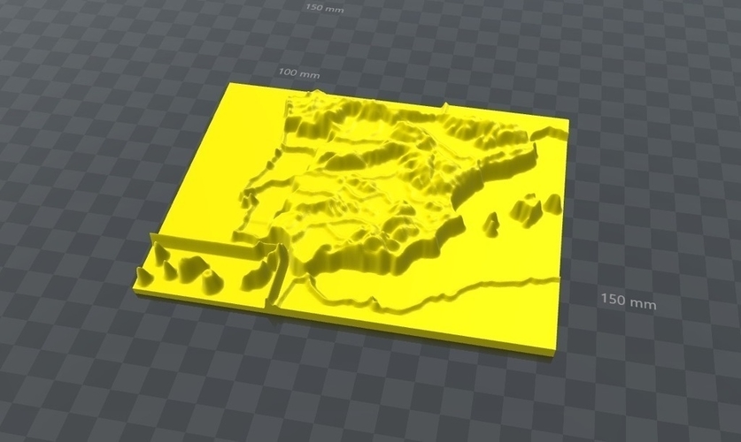 map 3d mountain ranges, spain 3D Print 166667