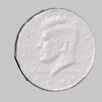 Small Kennedy 50 Cent Coin, NextEngine Scan 3D Printing 166774