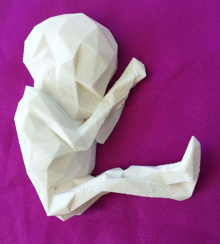 Alien Fetus Fridge Magnet Baby - Low Poly 3D Print 166796