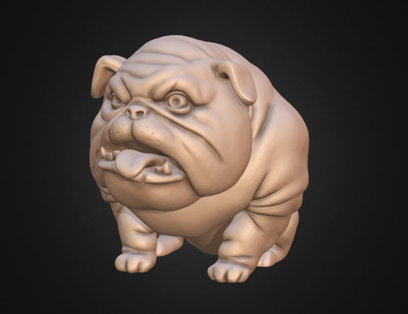 Dog. English bulldog stylized.