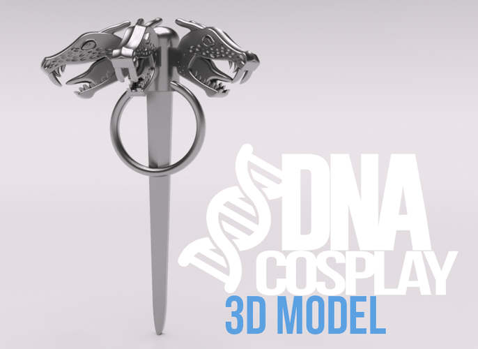 Daenerys Targaryen Three-headed Dragon Pin 3D Print 167677