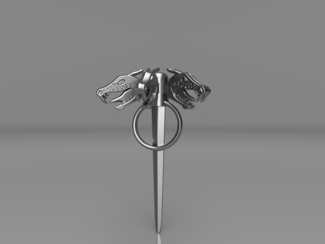 Daenerys Targaryen Three-headed Dragon Pin 3D Print 167679