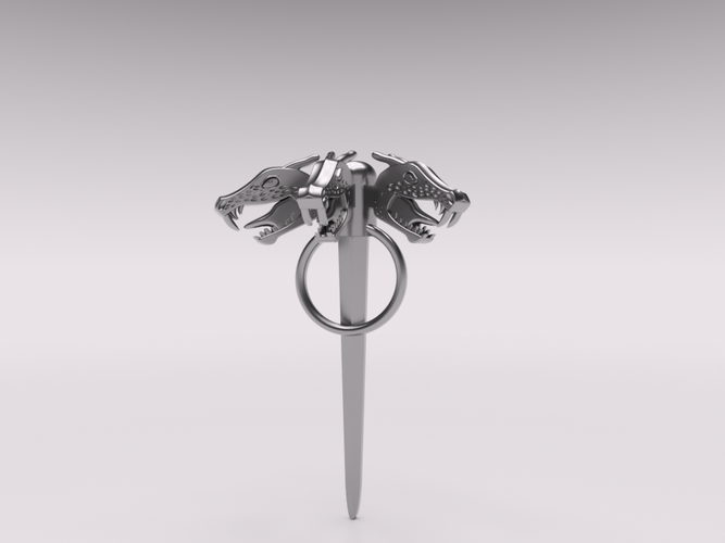 Daenerys Targaryen Three-headed Dragon Pin 3D Print 167680