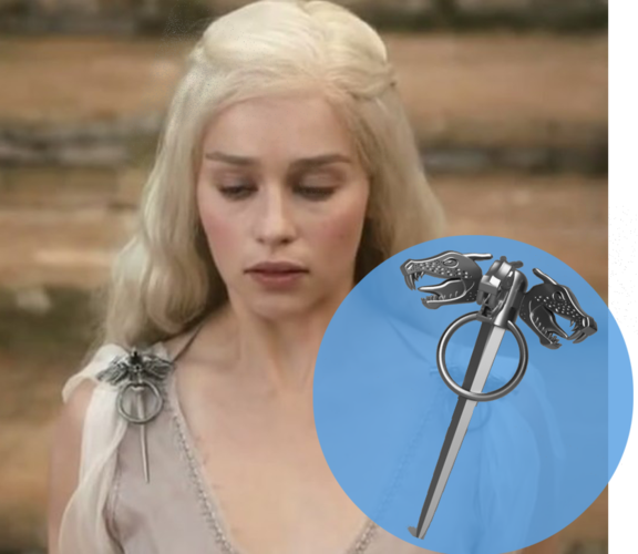 Daenerys Targaryen Three-headed Dragon Pin 3D Print 167681