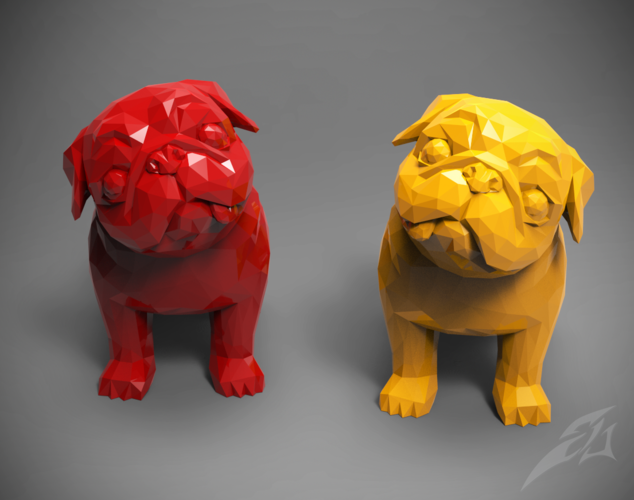 Polygon Pug 3D Print 167801