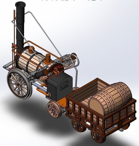 1820 Stephenson Steam Locomotive The Rocket 3D Print 167877