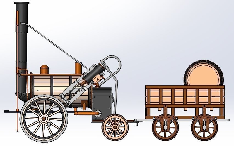 1820 Stephenson Steam Locomotive The Rocket 3D Print 167878