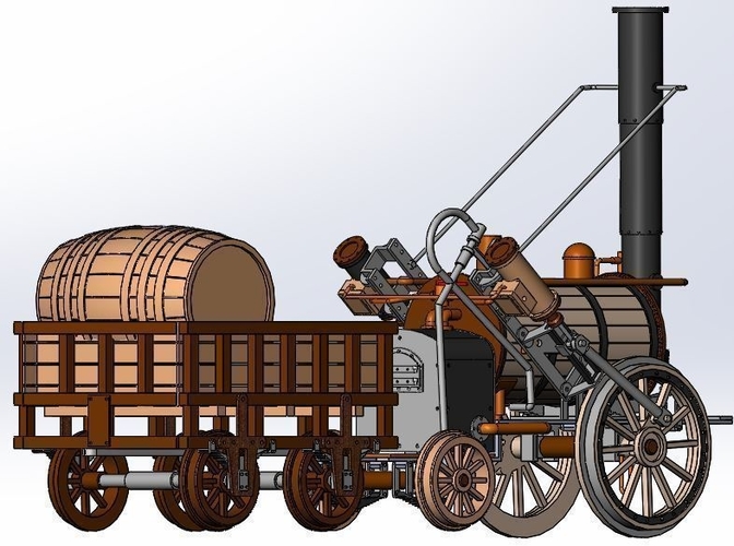1820 Stephenson Steam Locomotive The Rocket 3D Print 167880