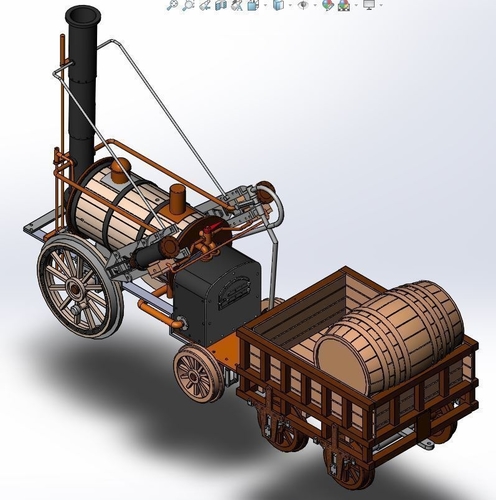 1820 Stephenson Steam Locomotive The Rocket 3D Print 167881