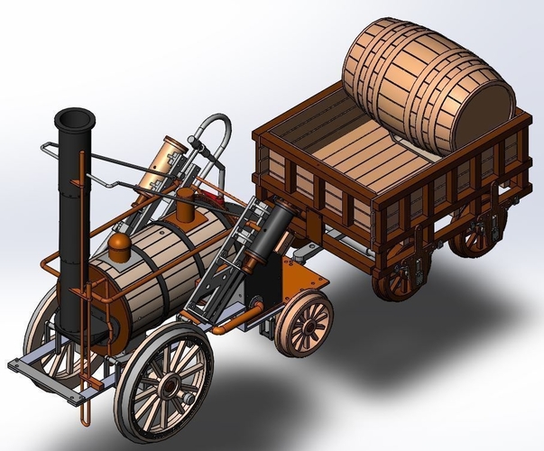 1820 Stephenson Steam Locomotive The Rocket 3D Print 167882