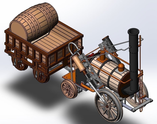 1820 Stephenson Steam Locomotive The Rocket 3D Print 167883