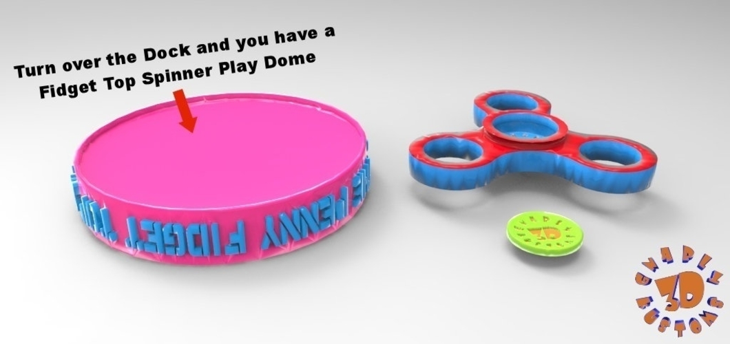 The Penny Fidget Top Spinner with Arena-Dock 3D Print 167957