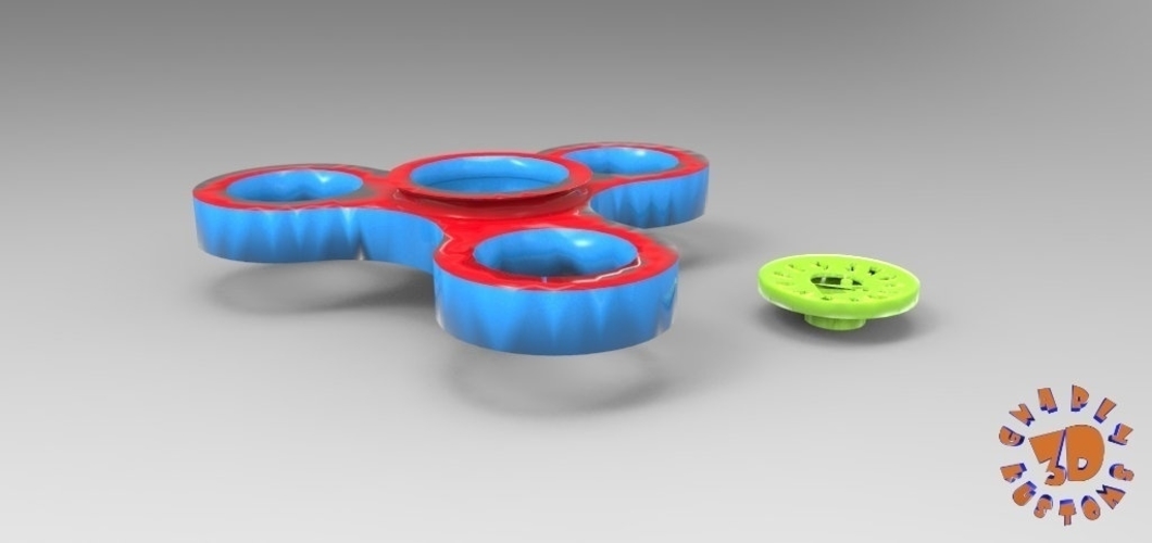 The Penny Fidget Top Spinner with Arena-Dock 3D Print 167958
