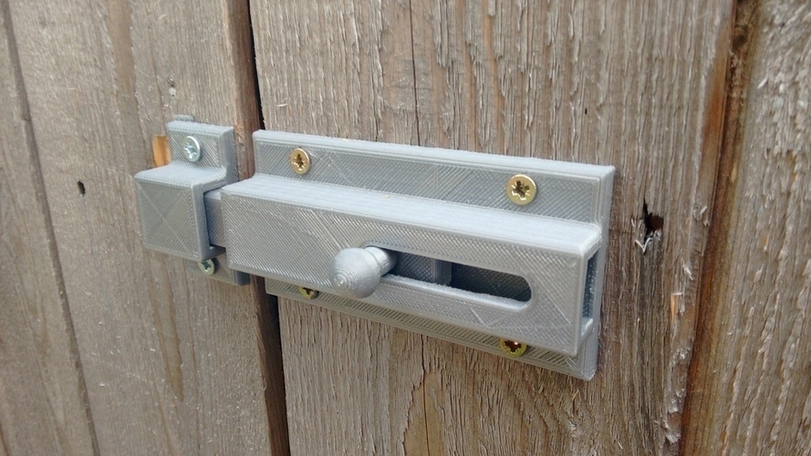 3D Printed Sliding Door bolt Print fully assembled by Peter Moore ...