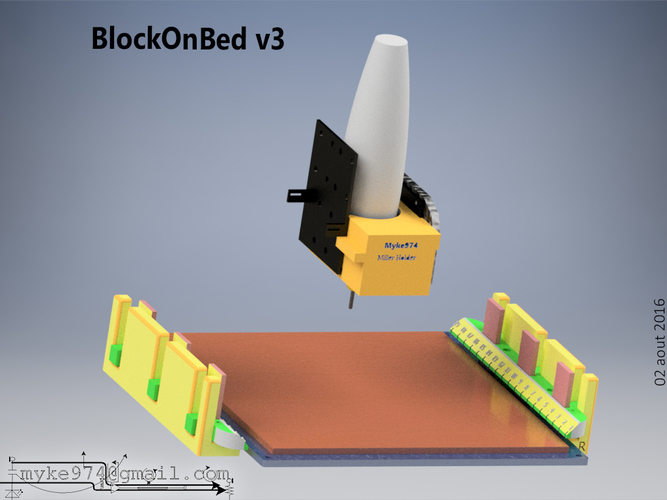 Block On Bed v3 3D Print 168601