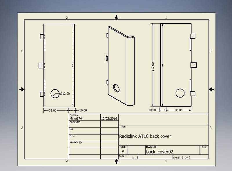 Radiolink AT10 back cover with hole