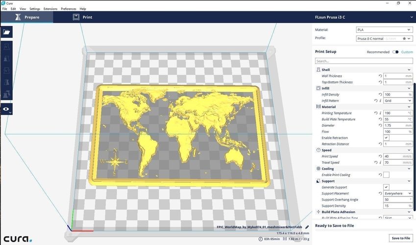 WoldMap Relief oct-2017 3D Print 168734