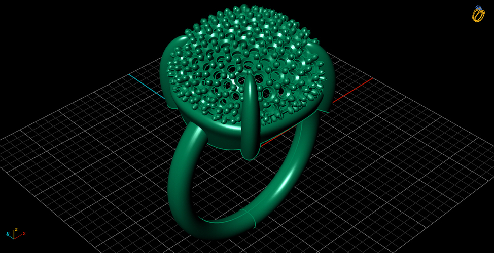 Pave setting ring - High fashion ring Luxury ring 3D Print 169125