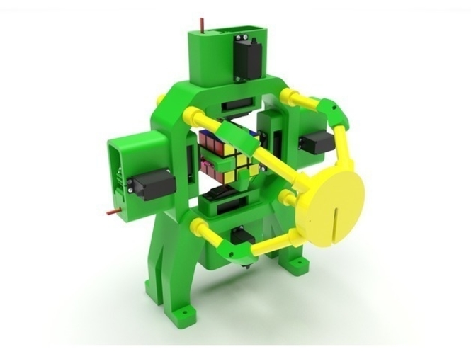  Fully 3D-Printed Rubik's Cube Solving Robot 3D Print 169185