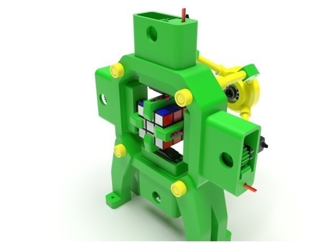  Fully 3D-Printed Rubik's Cube Solving Robot 3D Print 169186