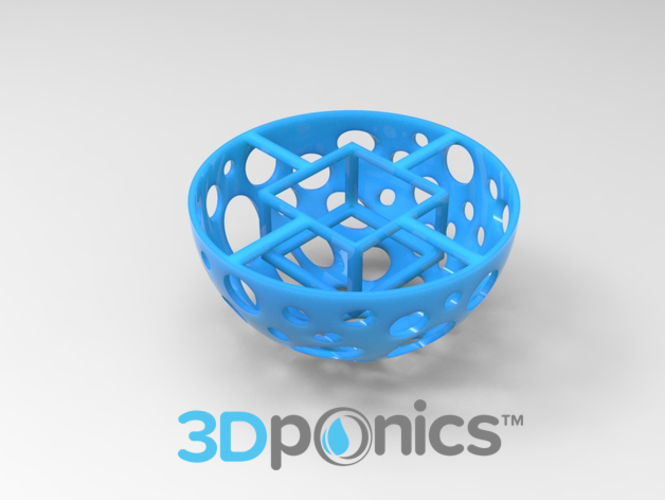 Grow Media Basket V1 - 3Dponics Drip Hydroponics 3D Print 16962