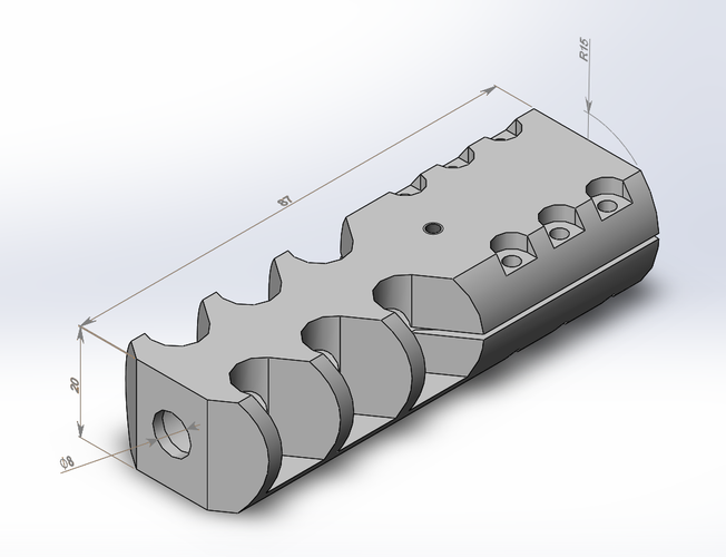 Airsoft SVD Dragunov muzzle brake 3D Print 170231