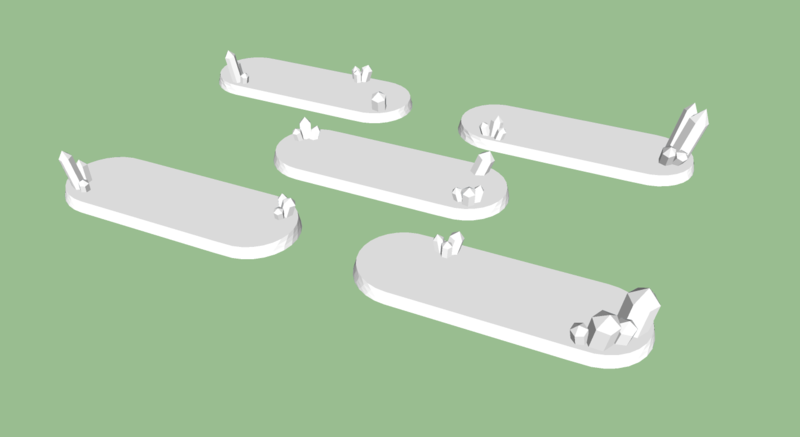 Set of (5) Biker Crystal Bases