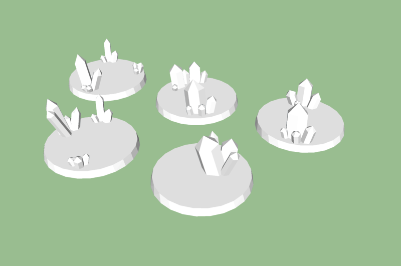 Set of (5) 40mm Crystal Bases