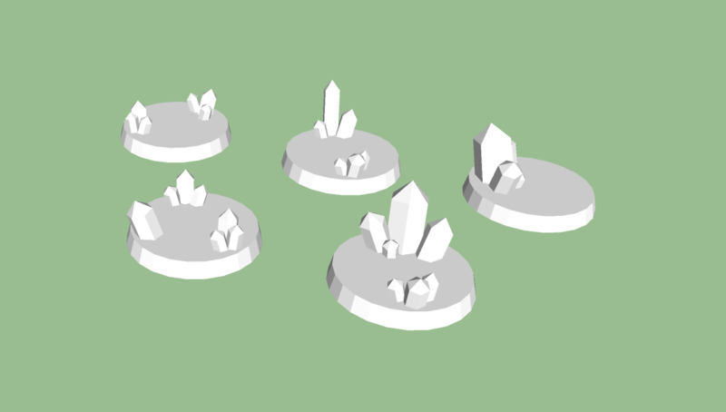 Set of (5) 25mm Crystal Bases