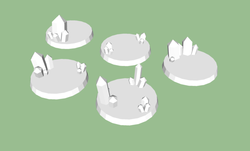 Set of (5) 32mm Crystal Bases - Style #1