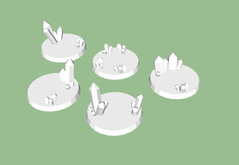 Set of (5) 32mm Crystal Bases - Style #2