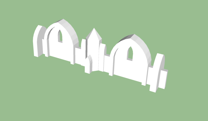 Gothic Defense Wall - Long Section (Style 1)