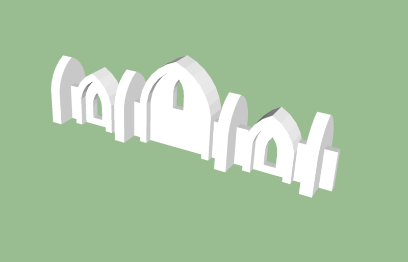 Gothic Defense Wall - Long Section (Style 2)