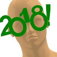 Small 2018 Happy New Year Fun Glasses 3D Printing 170451