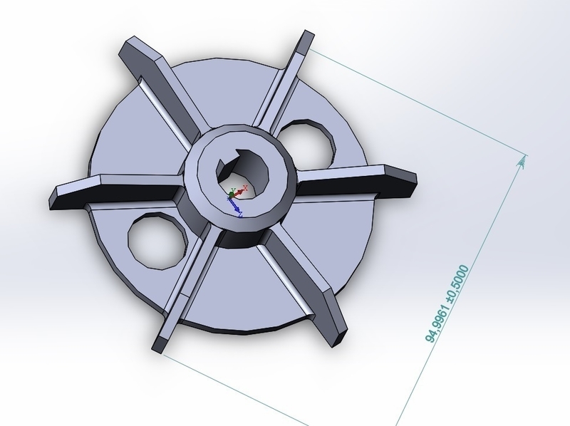 Electric motor fan (two holes for the puller)