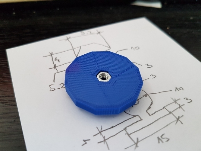 M3 Thumbwheel for bed leveling 3D Print 170698