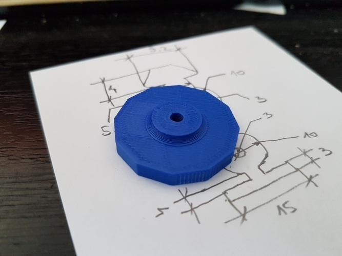M3 Thumbwheel for bed leveling 3D Print 170699