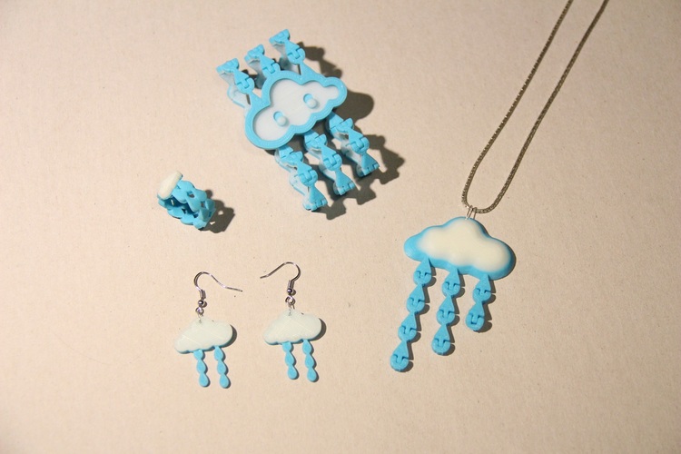 Little drops of heaven jewelry set 3D Print 17082
