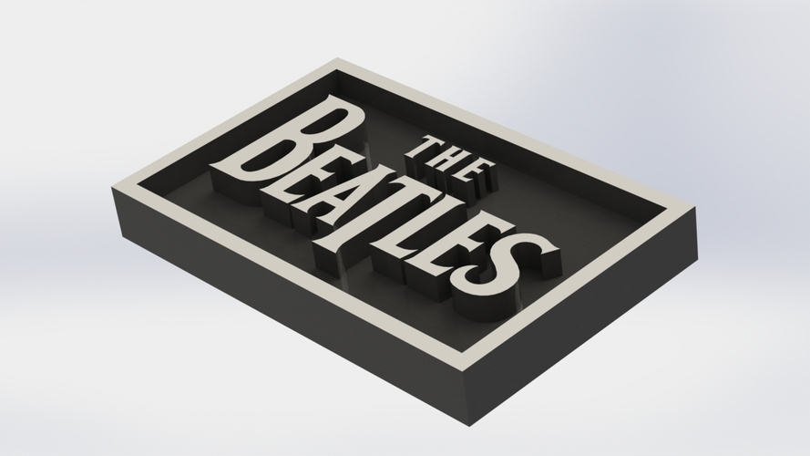 Beatles Logo Plaque Rectangle 3D Print 171097