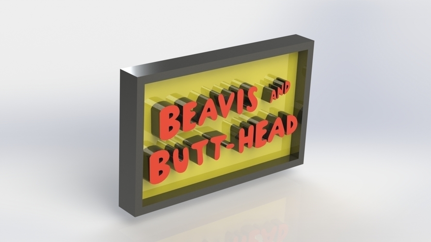 Beavis n Butthead Logo Plaque Rectangle 3D Print 171098