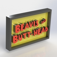 Small Beavis n Butthead Logo Plaque Rectangle 3D Printing 171098