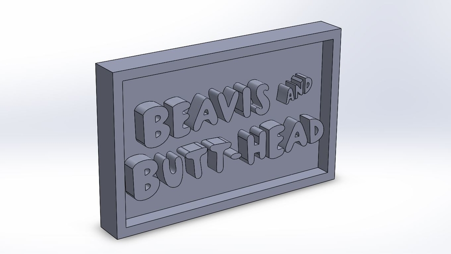 Beavis n Butthead Logo Plaque Rectangle 3D Print 171099