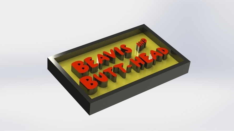 Beavis n Butthead Logo Plaque Rectangle 3D Print 171100