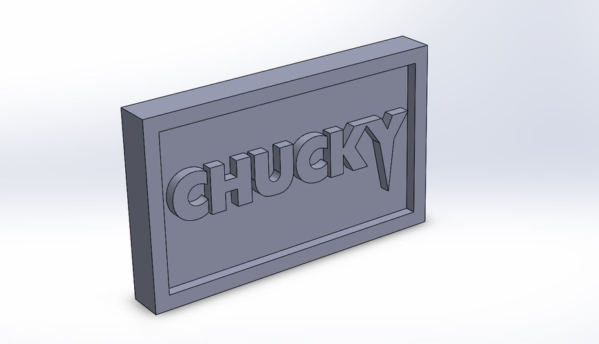 Chucky Logo Plaque Rectangle 3D Print 171101
