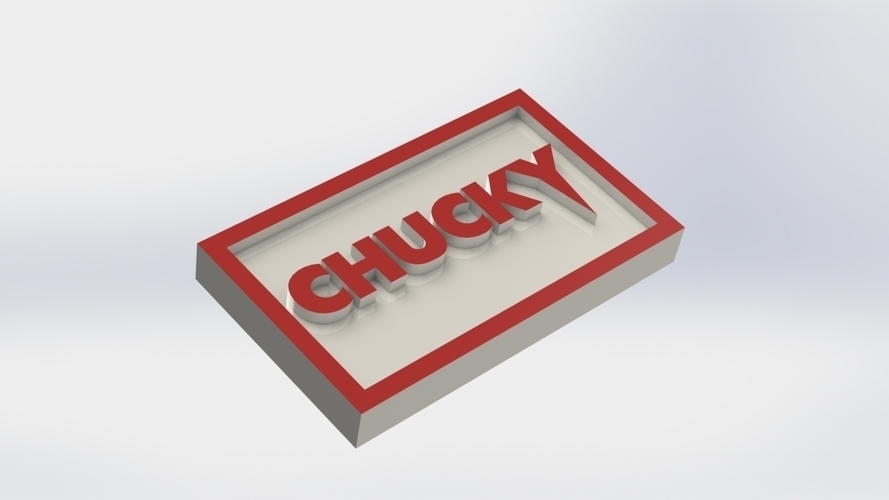 Chucky Logo Plaque Rectangle 3D Print 171102