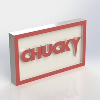Small Chucky Logo Plaque Rectangle 3D Printing 171103