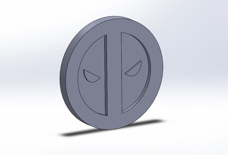 Deadpool Logo Plaque Circle 3D Print 171107
